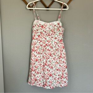 Aeropostale Floral Strapless Lace-Trim Fit & Flare Dress